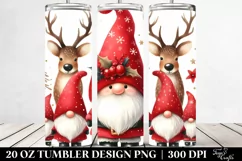 Watercolor Gnomes with Deer in Winter, High-Res 20 Oz Product Image 2
