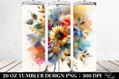 Colorful Bouquet with Gold Foil | 20 oz Tumbler Product Image 2