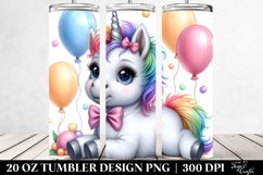 Cute Baby Unicorn as Johny Bravo | 20 Oz Tumbler Product Image 2