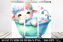 Cute Baby Lamb in Bathtub | 20 Oz Tumbler Product Image 2