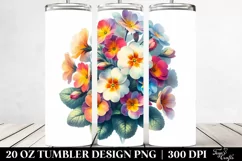 Colorful Primrose Bouquet | 20 Oz Tumbler Product Image 2