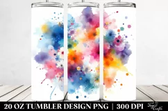 Colorful Watercolor Splash with Gold Insertions | 20 Oz Product Image 2