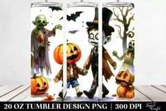 Watercolor Zombie Clipart, Transparent 20 Oz Tumbler Product Image 2