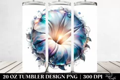 Abstract Shiny Morning Glory Watercolor Tumbler Product Image 2