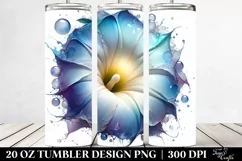 Abstract Shiny Morning Glory Watercolor Tumbler Product Image 2