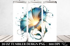 Abstract Shiny Morning Glory Watercolor Tumbler Product Image 2