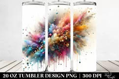 Colorful Watercolor Particles | 20 oz Tumbler Product Image 2