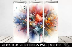 Colorful Watercolor Particles Metalic Drips | 20 oz Tumbler Product Image 2