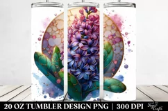 Detailed Stained Hyacinth Shiny Metallic Tumbler Product Image 2