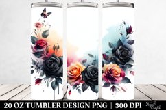 Colorful Abstract Horizontal Frame with Black Roses | 20 Oz Product Image 2