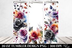 Colorful Black Roses Watercolor Frame | 20 Oz Tumbler Product Image 2
