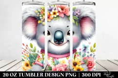 Whimsical Baby Koala with Flowers | 20 Oz Tumbler Product Image 2