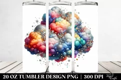 Colorful Watercolor Cloud with Silver Foil | 20 Oz Tumbler Product Image 2