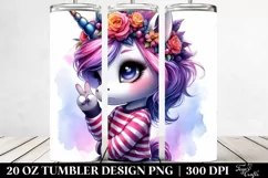 Baby Unicorn Model Pose 20 Oz Tumbler Product Image 2
