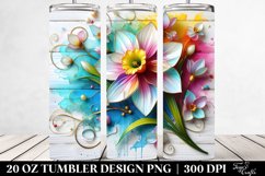 Colorful Narcissus with Floral Swirls | 20 Oz Tumbler Product Image 2