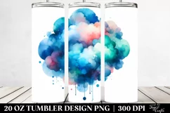 Colorful Blueis Watercolor Cloud | 20 Oz Tumbler Product Image 2