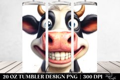 Funny Cow Portrait with Big Smile | 20 Oz Tumbler Product Image 2