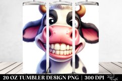 Funny Cow Portrait with Big Smile | 20 Oz Tumbler Product Image 2