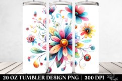 Watercolor Flowers Wimsicall Colorfull | 20 Oz Tumbler Product Image 2