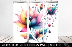 Watercolor Flowers Wimsicall Colorfull | 20 Oz Tumbler Product Image 2