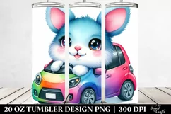 Cute Baby Bunny in Car, PNG Product Image 2