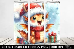 Excited Dragon in Winter Clothes 20 Oz Tumbler Product Image 2
