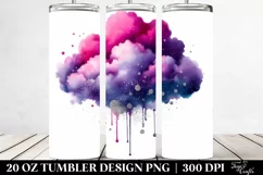 Colorful Magenta Watercolor Cloud with Silver Foil | 20 Oz Product Image 2