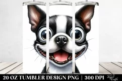 Cute Crazy Boston Terrier Watercolor Furr | 20 Oz Tumbler Product Image 2
