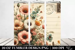 Vintage Flowers Postcard Retro | 20 oz Tumbler Product Image 2