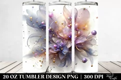 Abstract Shiny Lilac Watercolor Splash | 20 oz Tumbler Product Image 2