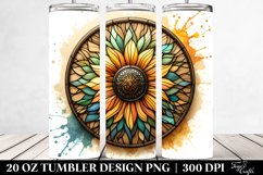 Shiny Sunflower Tumbler Design | 20 Oz Tumbler Product Image 2