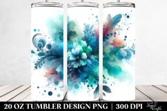 Colorful Cyan Watercolor Splash | 20 Oz Tumbler Product Image 2