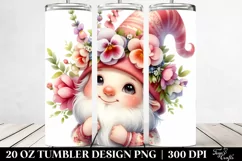 Cute Gnome with Snapdragon Flowers | 20 Oz Tumbler Product Image 2