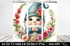 Cute Gnome with Snapdragon Flowers | 20 Oz Tumbler Product Image 2