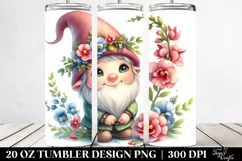 Cute Gnome with Snapdragon Flowers | 20 Oz Tumbler Product Image 2