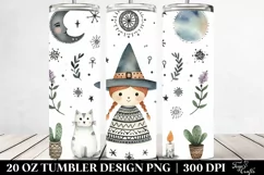 Funny Witch Cat Flower | 20 oz Tumbler Product Image 2