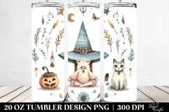 Funny Witch Cat Flower | 20 oz Tumbler Product Image 2