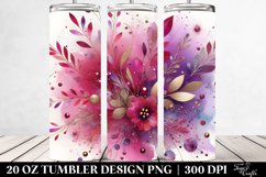 Colorful Magenta Watercolor Background | 20 Oz Tumbler Product Image 2
