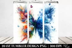Abstract Ice Butterfly Splashes | 20 oz Tumbler Product Image 2