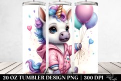Cute Baby Unicorn with Baloons | 20 Oz Tumbler Product Image 2