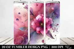 Colorful Magenta Watercolor Background | 20 Oz Tumbler Product Image 2