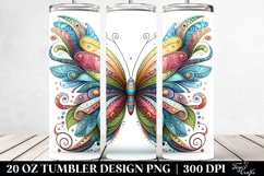 Colorful Butterfly Tumbler Design | 20 Oz Tumbler Product Image 2