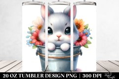 20 Oz Tumbler Sublimation | Colorful Smiling Cute Baby Bunny Product Image 2