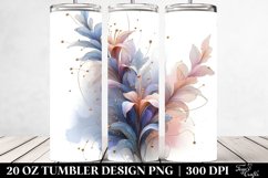Pastel Glossy Lobelia Watercolor, High-Res 20 Oz Tumbler Product Image 2
