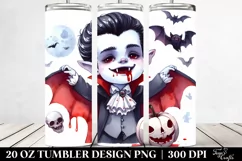 Watercolor Vampire Clipart, Transparent 20 Oz Tumbler Product Image 2
