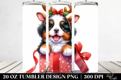 Expressive Bernese Mountain Dog with Gift Box PNG Product Image 2