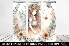 Washed Watercolor Boho Fairy | 20 oz Tumbler Product Image 2