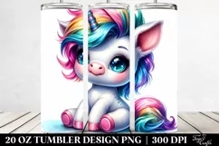 Vibrant Baby Unicorn | 20 oz Tumbler Product Image 2