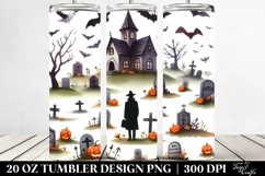 Watercolor Graveyard Clipart, Transparent 20 Oz Tumbler Product Image 2