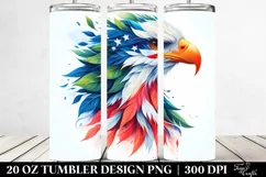 Abstract Vibrant Watercolor Eagle | 20 oz Tumbler Product Image 2